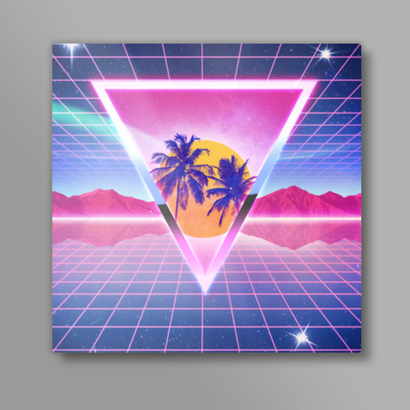 Electric dreams, 80s rero futuristic Square Art Prints