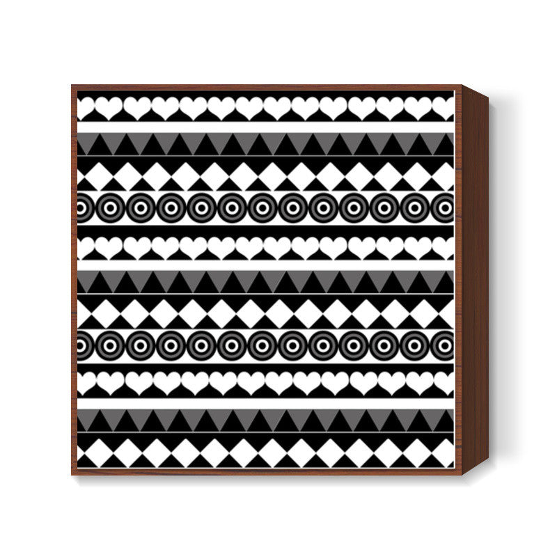 Black & White Pattern Square Art Prints