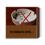 Cigarette Butt in Ashtray, No Smoking Zone Sign Illustration Square Art Prints