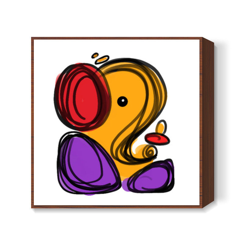 Little Ganesha Square Art | Raviraj Kumbhar