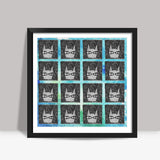 The hipster kitty cat Square Art Prints