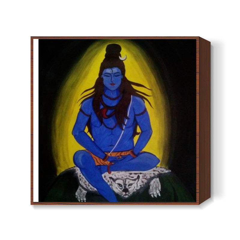 lord shiva painting Square Art Prints