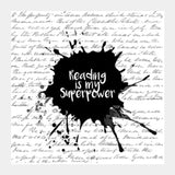Reading is my Superpower (White) Square Art Prints