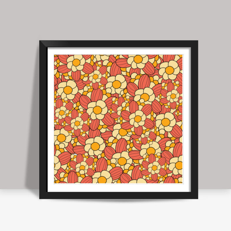 Flowers Pattern Square Art Prints