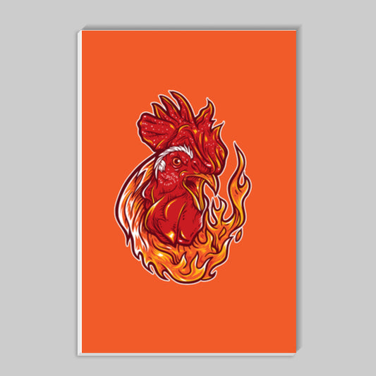 Rooster on fire Stick Ons