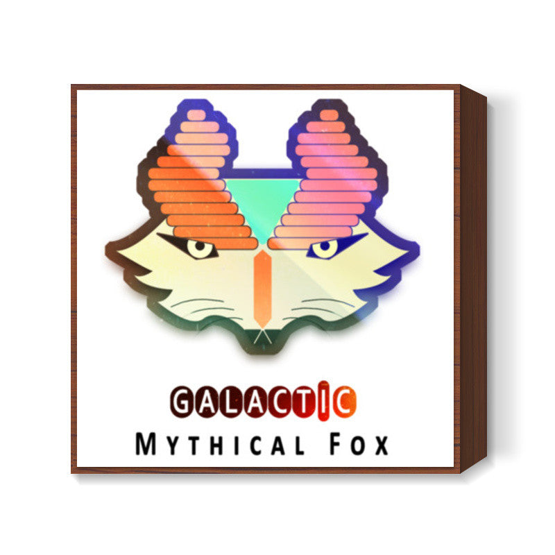 Galactic Mythical Fox  Square Art Prints