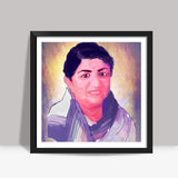 Lata Mangeshkar - Rangeela Re Square Art Prints