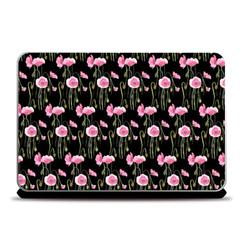 Abstract Painted Pink Poppies Floral Pattern Laptop Skins