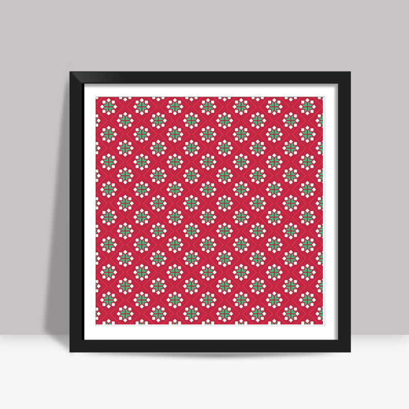 Abstract red and green pattern Square Art Prints