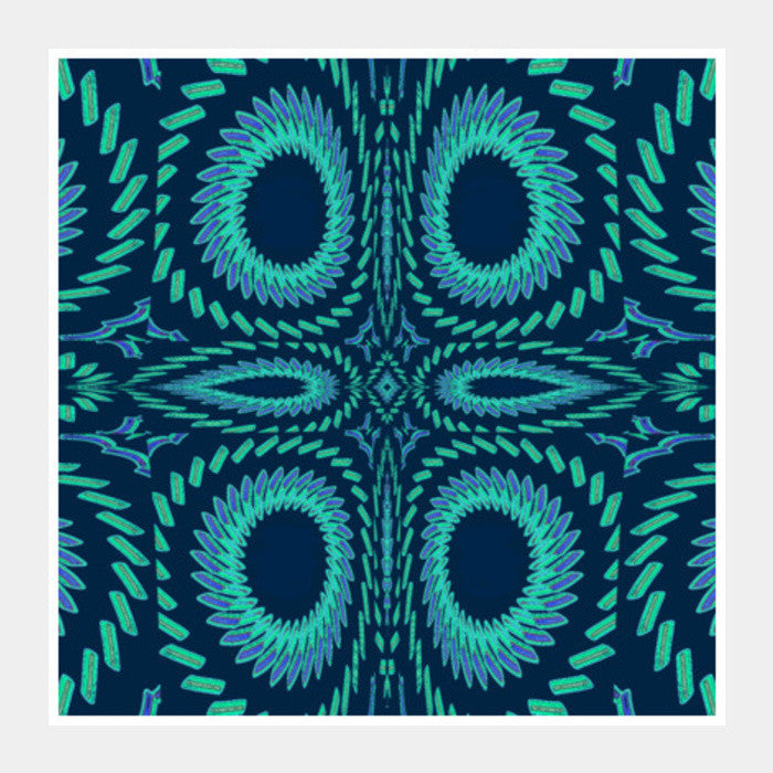 Square Art Prints, Blue Fireworks Square Art Prints