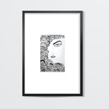 the wave of feeling,black and white,intricate freehand design Wall Art