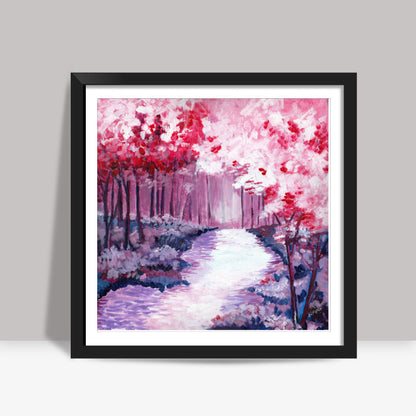 Pink Snow Square Art Prints
