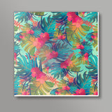 Tropical Leaves Pattern Square Art Prints