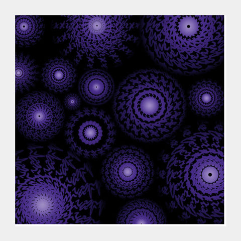 Square Art Prints, Purple Spirograph Square Art Prints