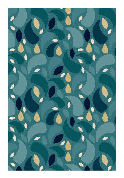 Geometric Leaf Shapes Seamless Pattern Art PosterGully Specials