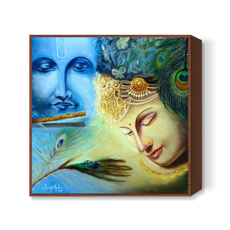 Radhe Krishna Square Art Prints