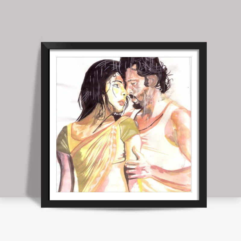 Hrithik Roshan and Priyanka Chopra share great on-screen chemistry Square Art Prints