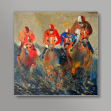 Horse race Square Art Prints