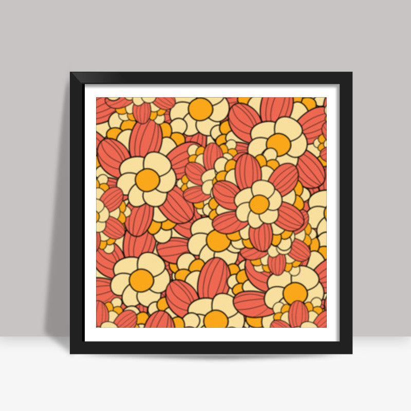 Flowers Pattern Square Art Prints