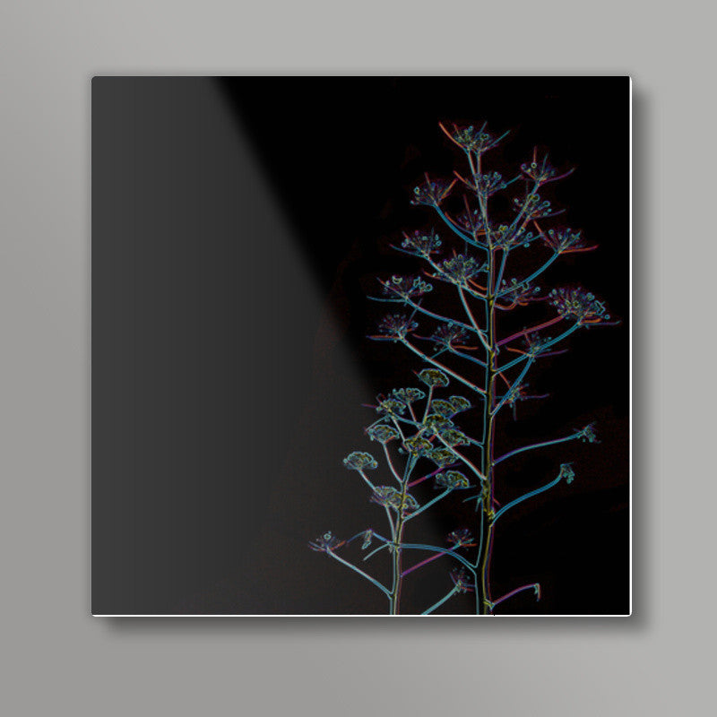 Neon Fern Square Art Prints