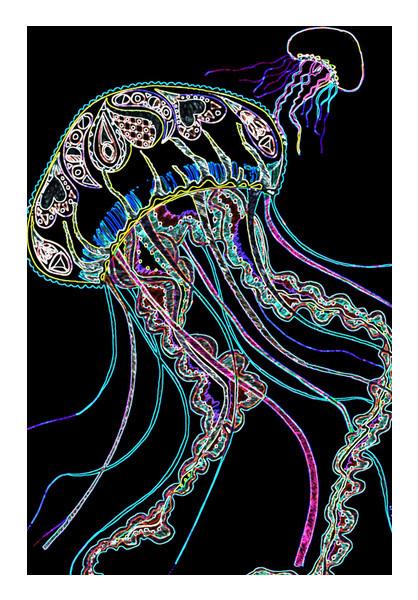 PosterGully Specials, Jellyfish (neon sign) Wall Art