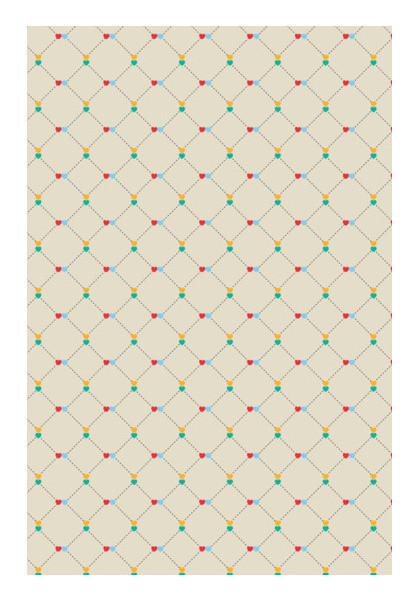 PosterGully Specials, Hearts and square dotted lines pattern Wall Art