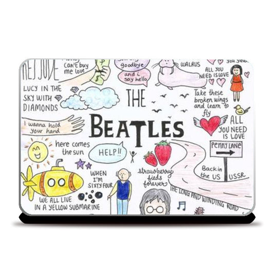 Laptop Skins, Beatles coloured doodle Laptop Skins
