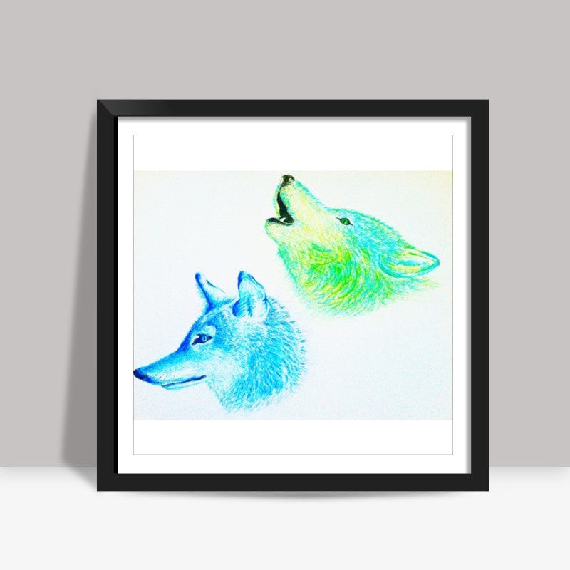 Winter Wolves Square Art Prints