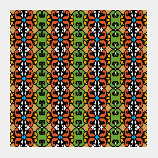 Colorful Ethnic Pattern Tribal Art Background Square Art Prints
