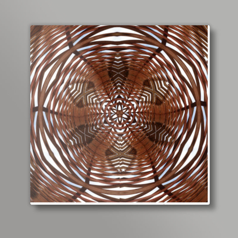 Geometric Egyptian Style Wooden Textured Ornate Background Square Art Prints