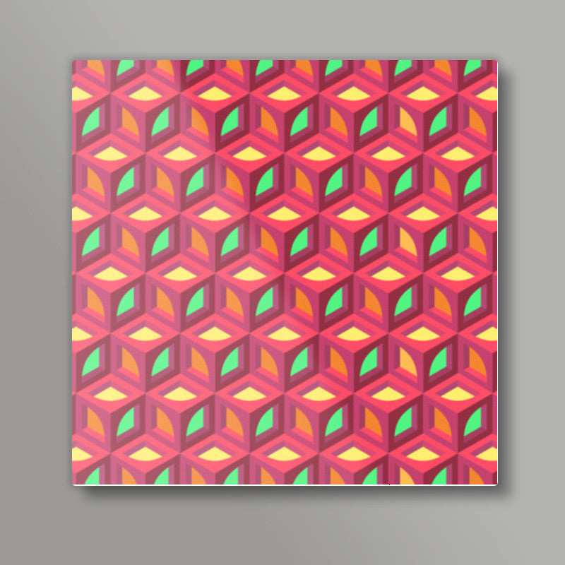 3d pattern 005 Square Art Prints