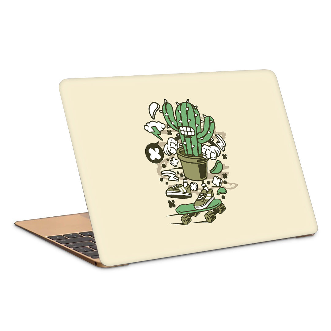 Cactus Angry Skater Artwork Laptop Skin