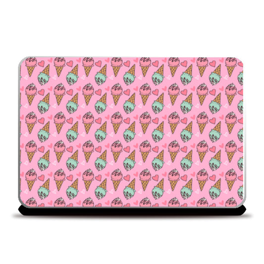 ice cream pattern pink Laptop Skins
