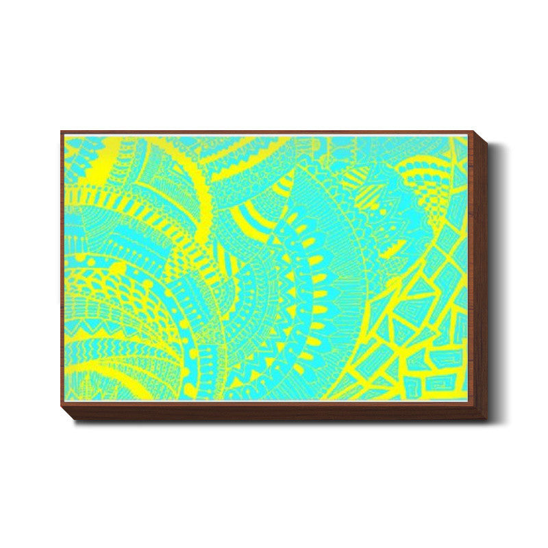 Yellow-Blue doodle-wallart|Artist: Megha-Vohra
