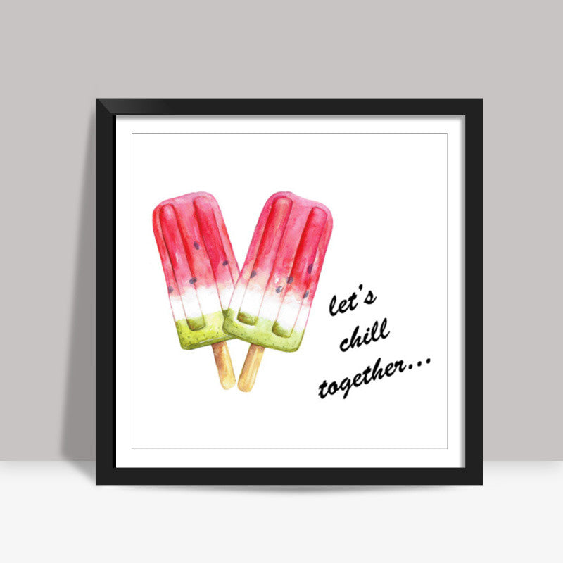 Cute Popsicles Artwork Watercolor Painting Summer Wall Print Square Art Prints