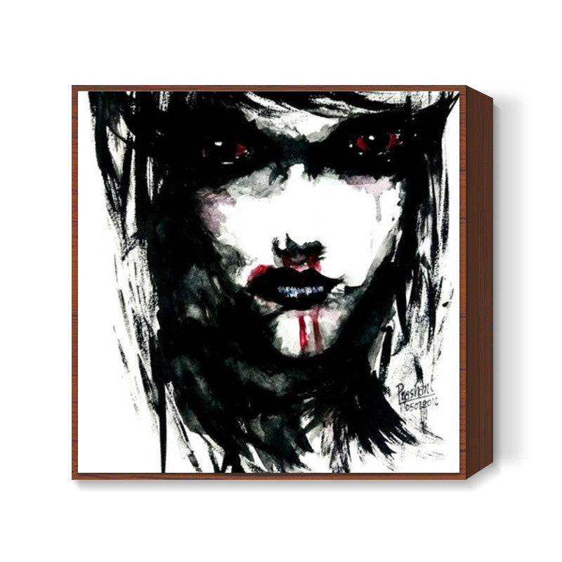 PORTRAIT OF A WOMAN ARTWORK Square Art Prints