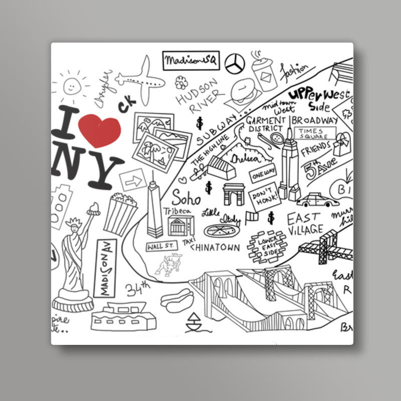 I LOVE NY Square Art Prints