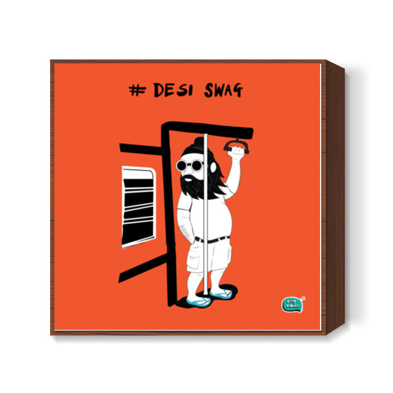 Desi Swag Orange Square Art Prints