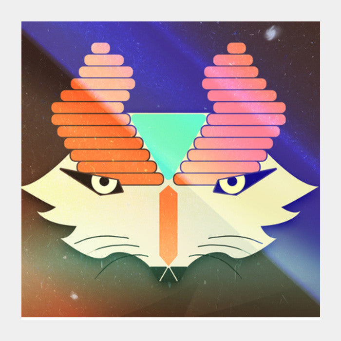 Square Art Prints, Galactic Mythical Fox Square Art Prints