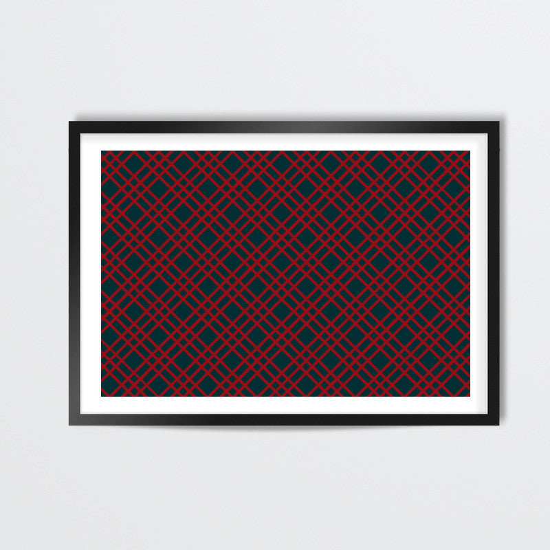 Red and Blue Checks Wall Art