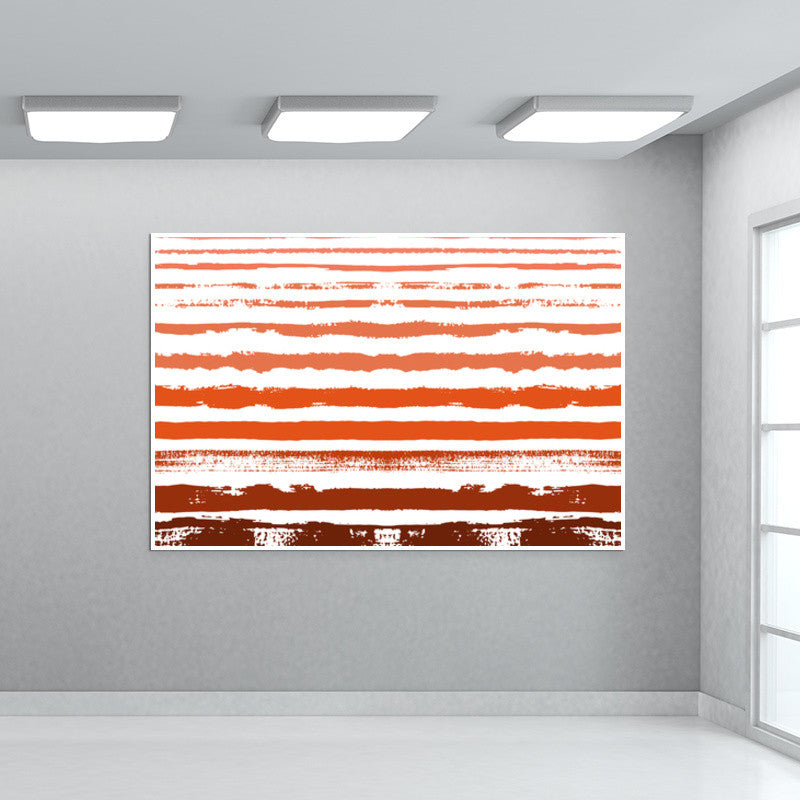 Uneven Orange Stripes Wall Art