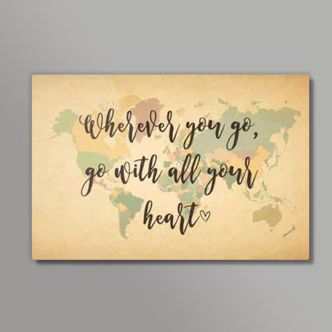 World Map With Text Quotes Metal Prints