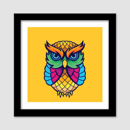 Colorful Owl Premium Square Italian Wooden Frames