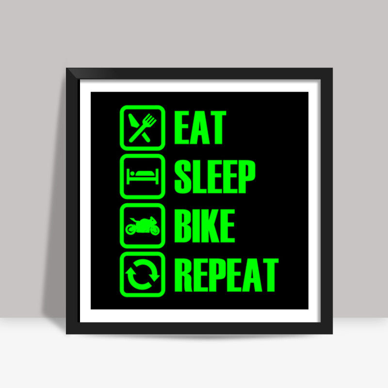 Eat Sleep Bike Repeat Square Art Prints