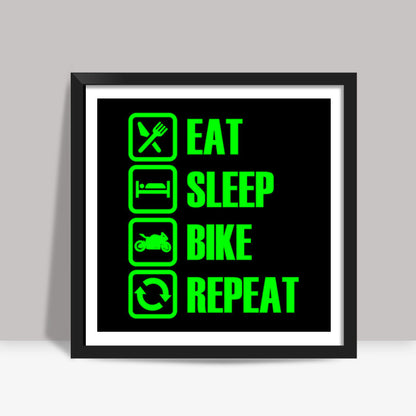 Eat Sleep Bike Repeat Square Art Prints