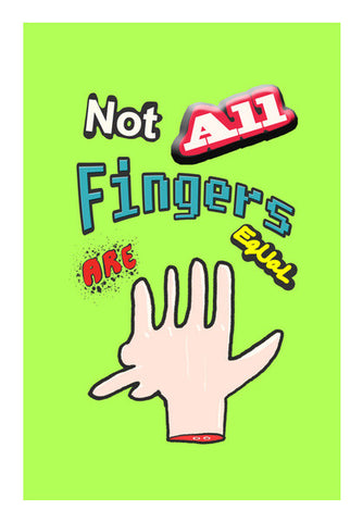 Not All Fingers Are Equal (Green Back) Wall Art