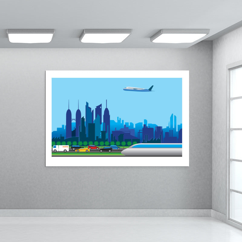 Cityscape Illustration Wall Art