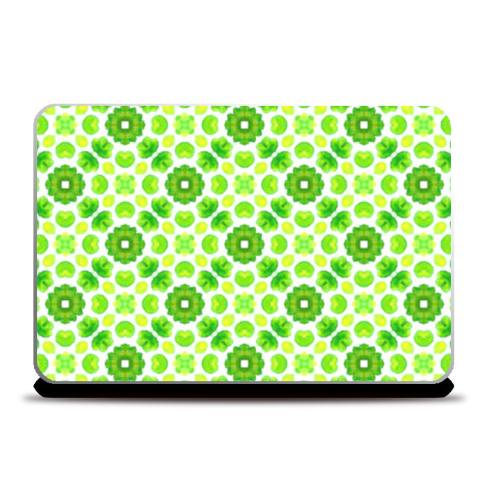 Vibrant Watercolor Abstract Art 01 (Green Yellow) Laptop Skins