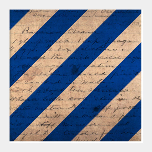 Vintage Blue Stripes Square Art Prints