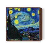 Starry Night (oil pastels) Square Art Prints